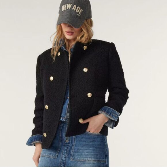 NWT Ba&sh Joe Wool Silk Tweed Jacket Small - Picture 1 of 10